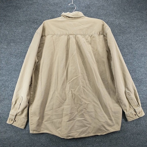 Tyndale Men's Flame Resistant Novinium Button Down Shirt Tan Size XL Long Sleeve - Picture 8 of 16